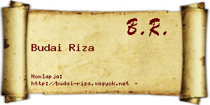 Budai Riza névjegykártya
